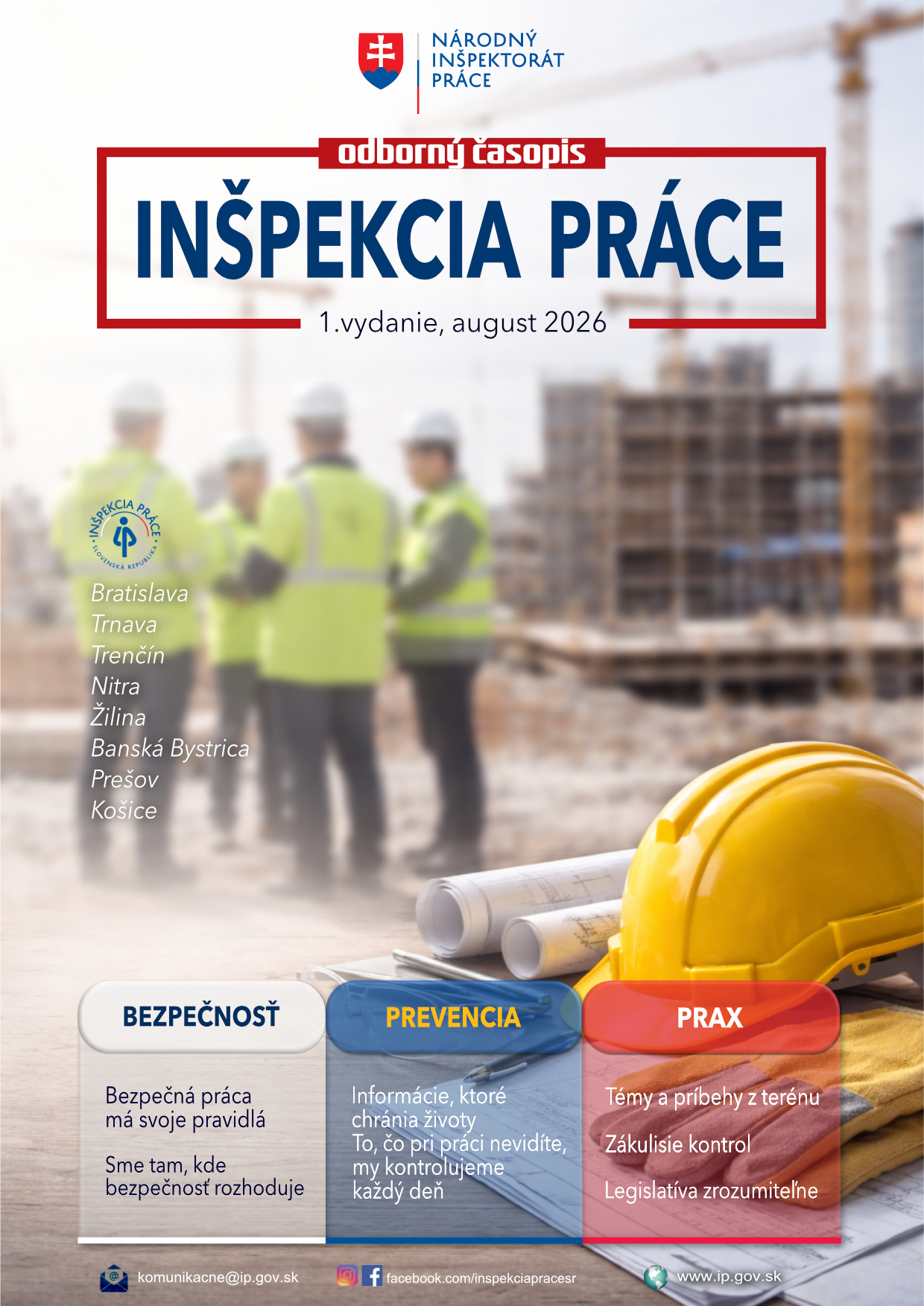 Titulná stránka časopisu Inšpekcie práce, 1. vydanie august 2026