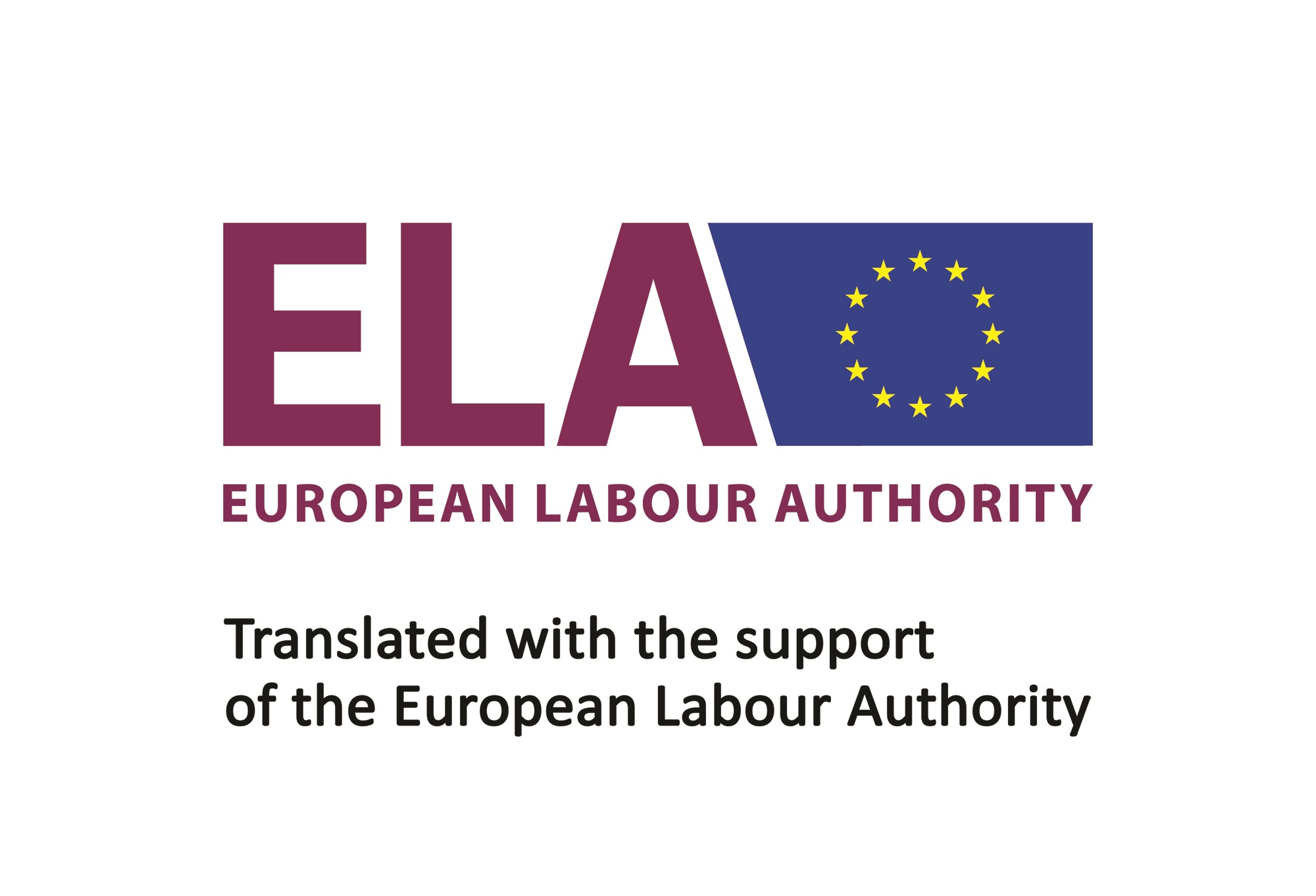 obrázok Logo ELA - "Preklad je realizovaný s podporou ELA"